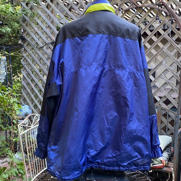 Starter jacket, blue, black and neon green. Pullover - Picture 5 of 8